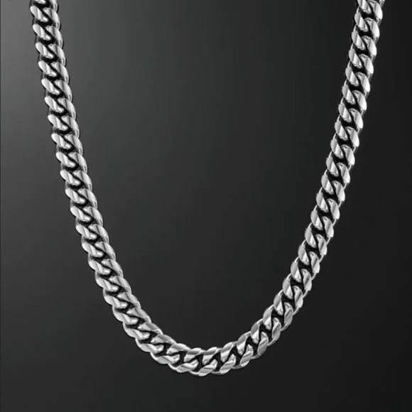 24 Mens Cuban 18K White Gold Necklace Miami Chain Link Style Jewelry 24 in 12mm